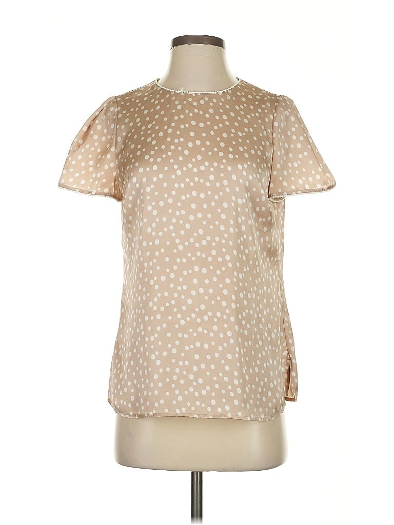 Pre-owned Etcetera Short Sleeve Blouse In Brown