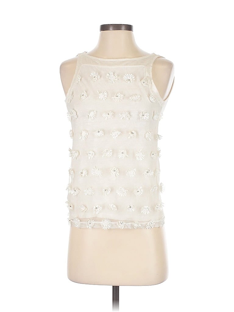 Pre-owned Ann Taylor Sleeveless T-shirt In White
