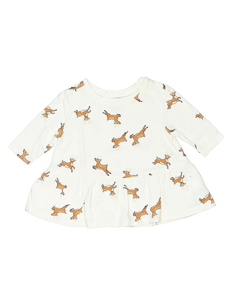 Pre-owned Old Navy Babies' 3/4 Sleeve T-shirt In White