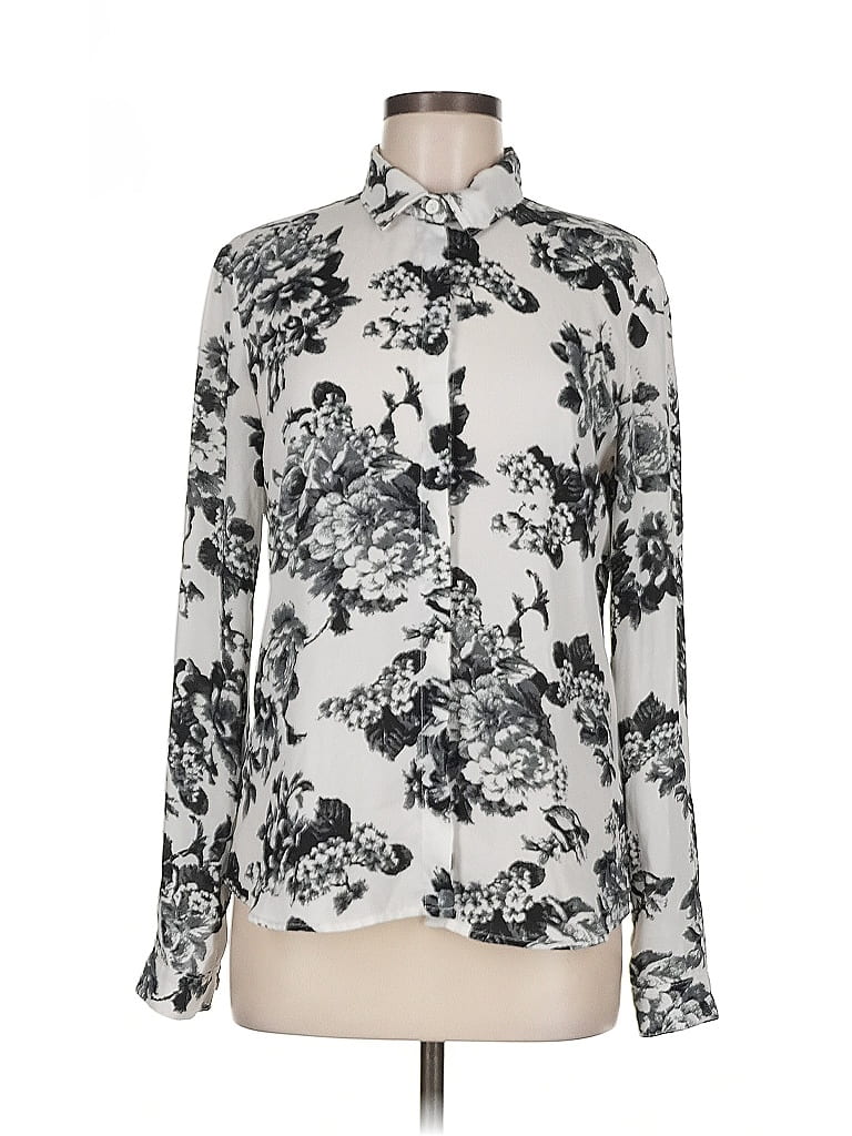 Pre-owned Rekucci Long Sleeve Blouse In White