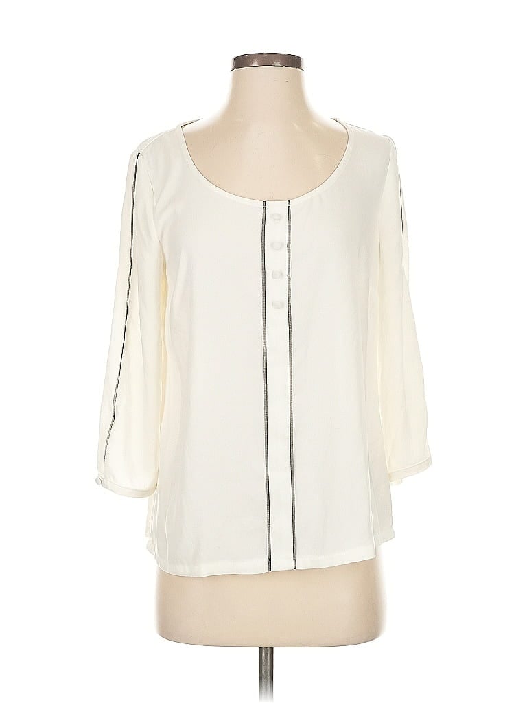 Pre-owned Lc Lauren Conrad 3/4 Sleeve Blouse In White