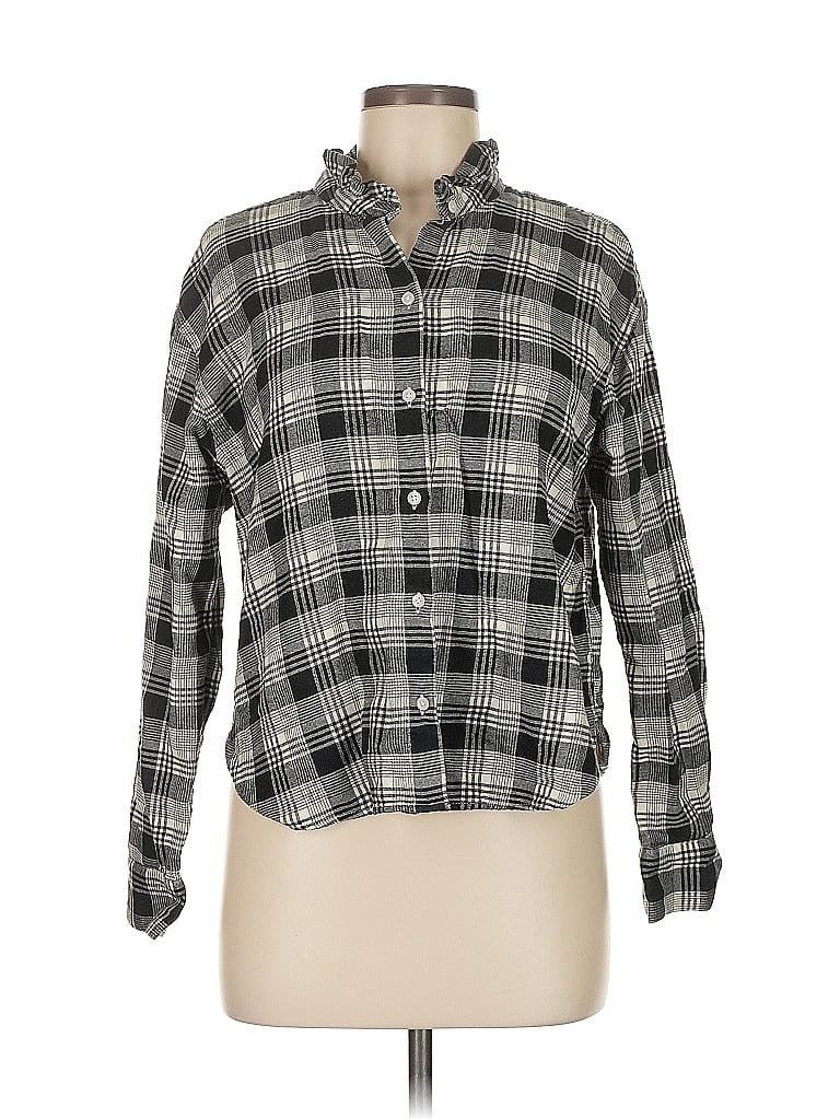 Pre-owned Banana Republic Factory Store Long Sleeve Button Down Shirt In Gray