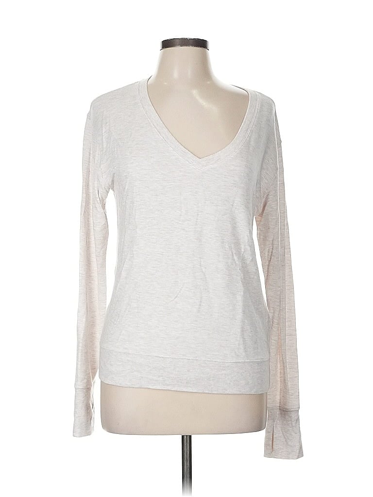 Pre-owned Athleta Long Sleeve T-shirt In Silver