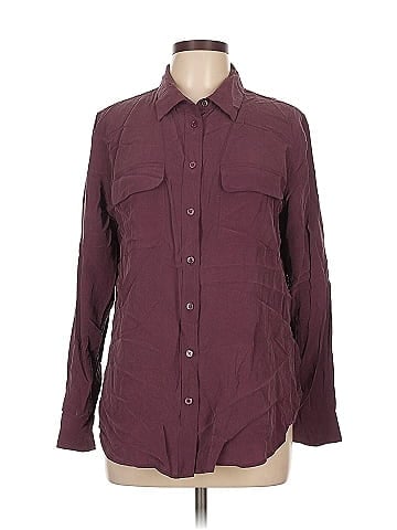 Equipment Long Sleeve Silk Top (view 1)