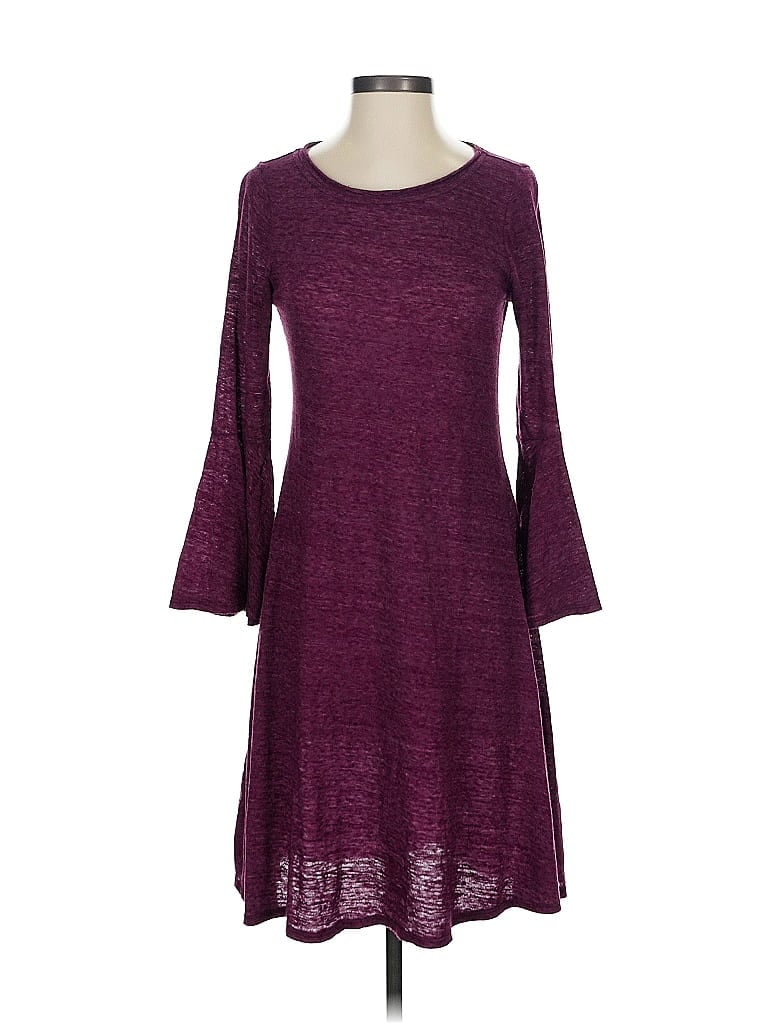 Pre-owned Three Dots Casual Dress In Burgundy