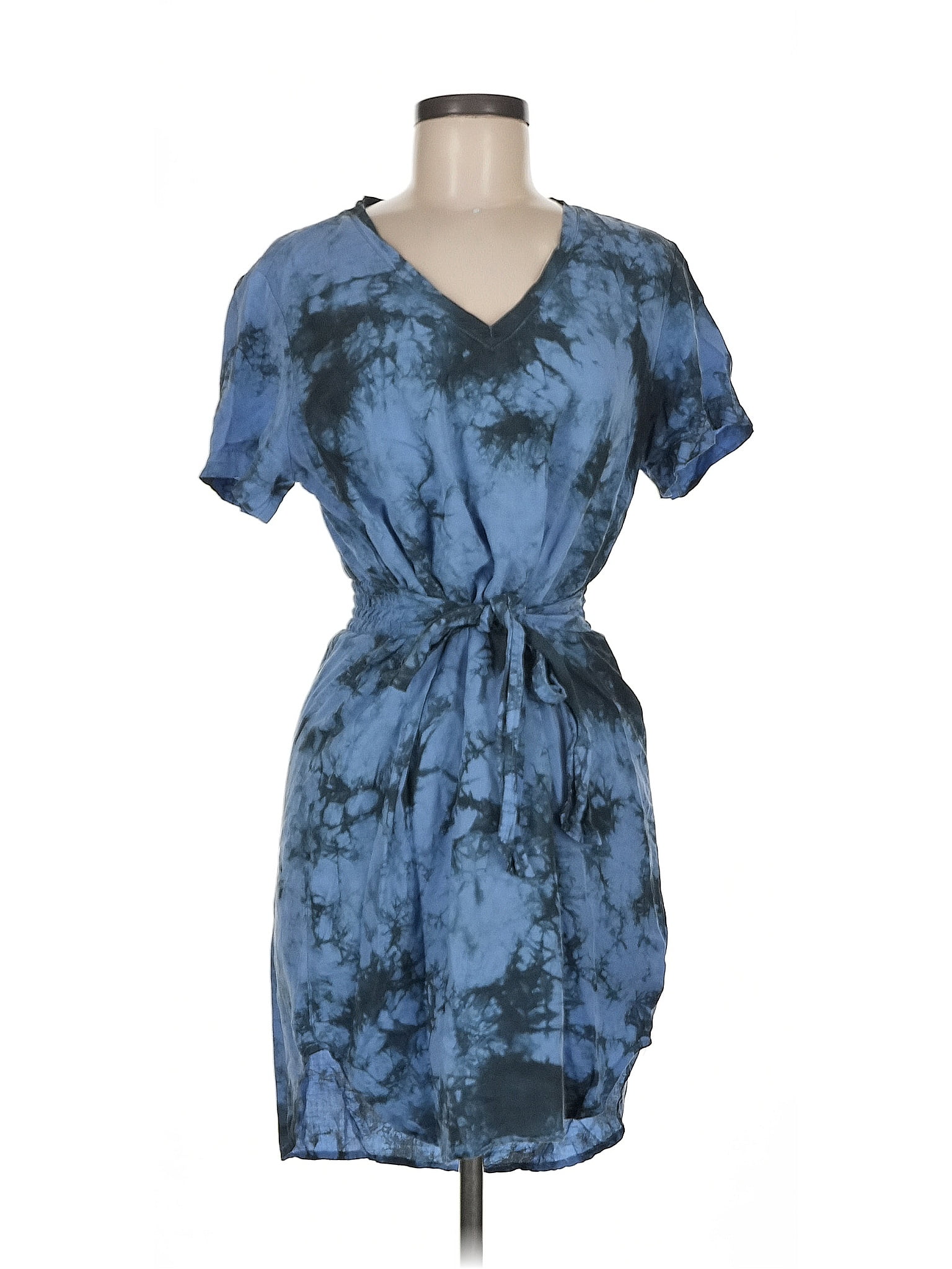 Cloth &amp; Stone 100% Tencel Tie-dye Blue Casual Dress Size M