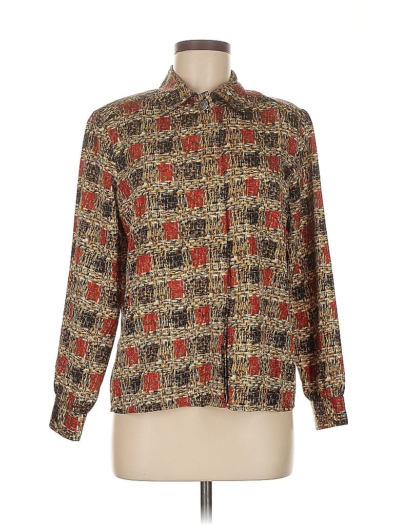 NOTATIONS Pre-owned Long Sleeve Blouse In Brown