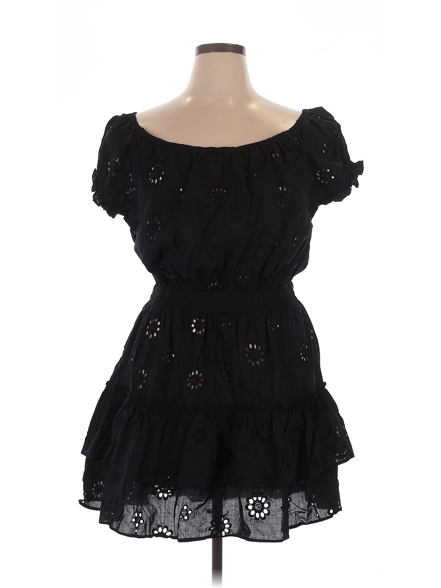 Aqua 100% Cotton Black Cocktail Dress Size XL