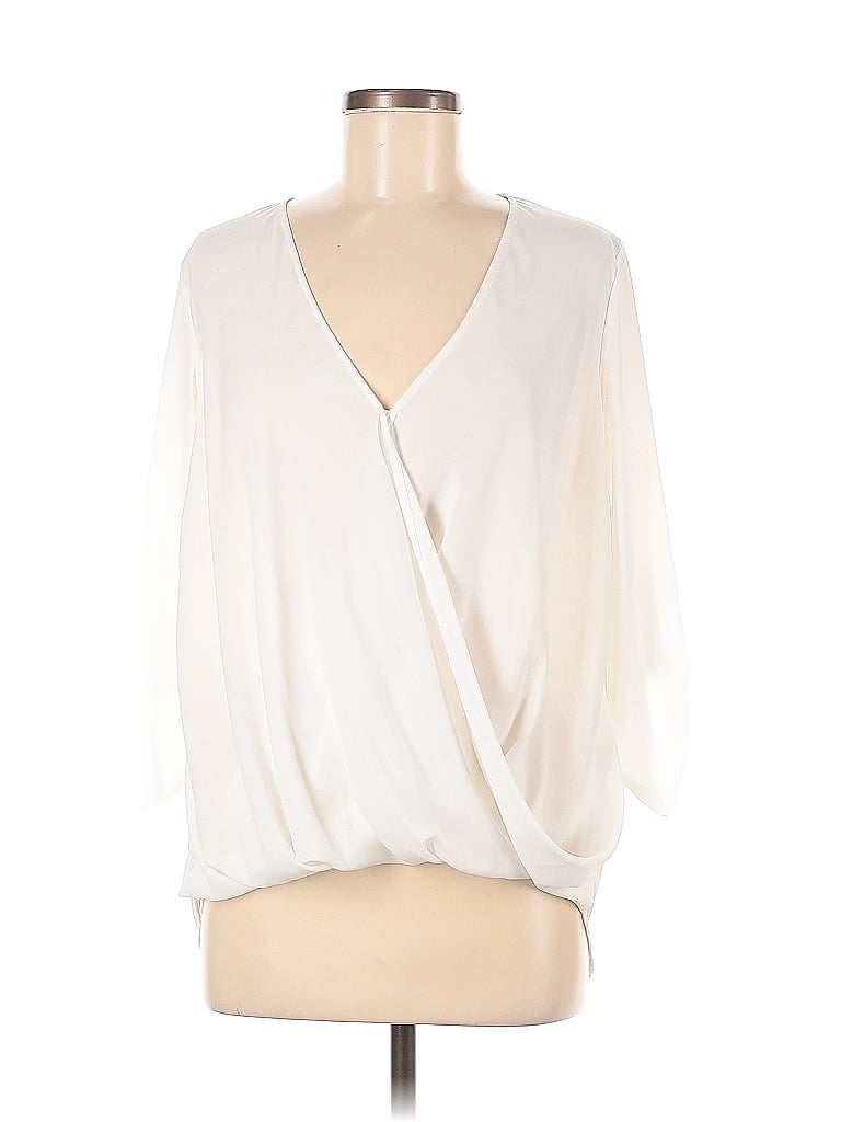 Pre-owned Lush 3/4 Sleeve Blouse In White