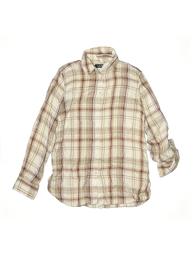 Pre-owned Polo Ralph Lauren Kids' Long Sleeve Button Down Shirt In White