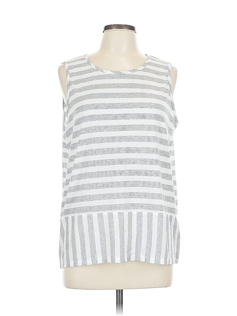 Pre-owned Jones New York Signature Sleeveless Top Silver Boatneck Tops