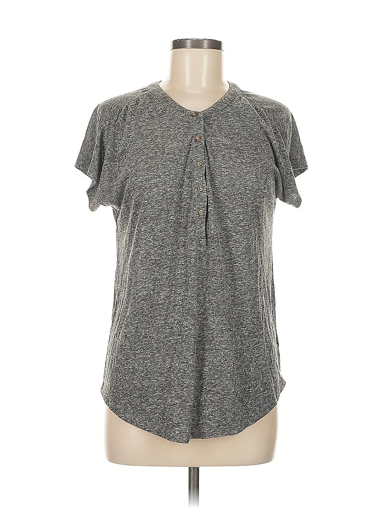 Pre-owned Old Navy Short Sleeve Henley Shirt In Gray