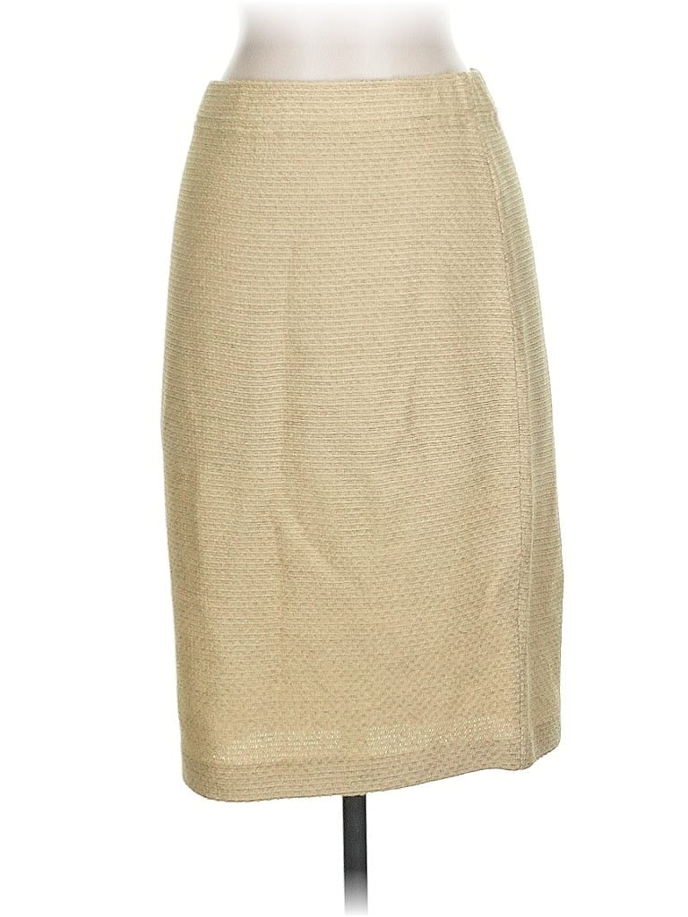 St. John Collection Chevron-herringbone Tan Formal Skirt Size 4 - photo 1