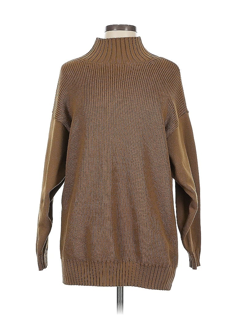 Pre-owned Unbranded Turtleneck Sweater In Brown