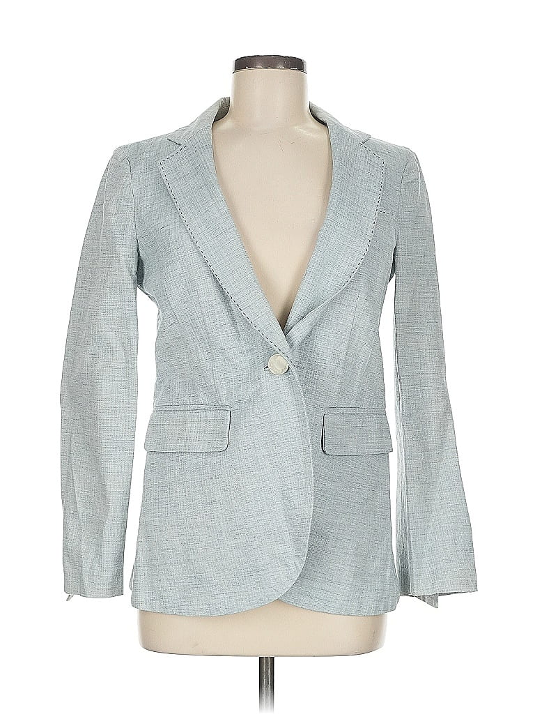 Giorgio Armani 100% Cotton Solid Blue Gray Blazer Size 8 - photo 1