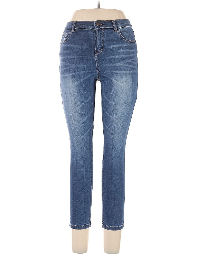 Soho JEANS NEW YORK & COMPANY Solid Blue Jeans Size 10 - photo 1