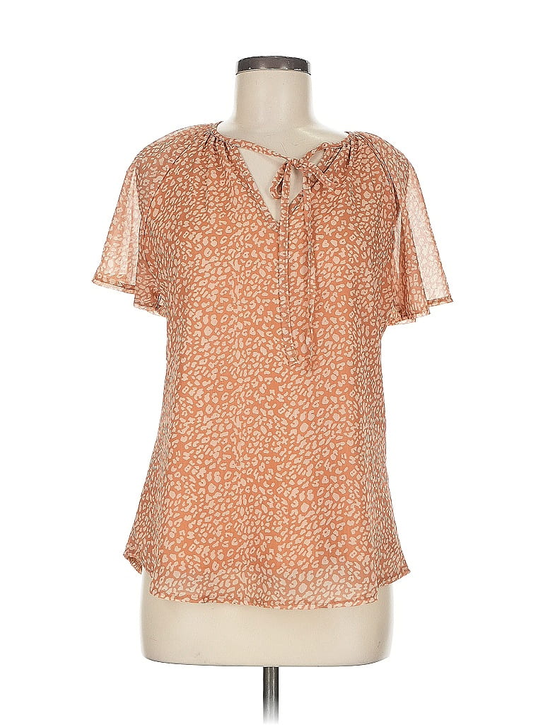 Pre-owned Assorted Brands Short Sleeve Blouse In Orange