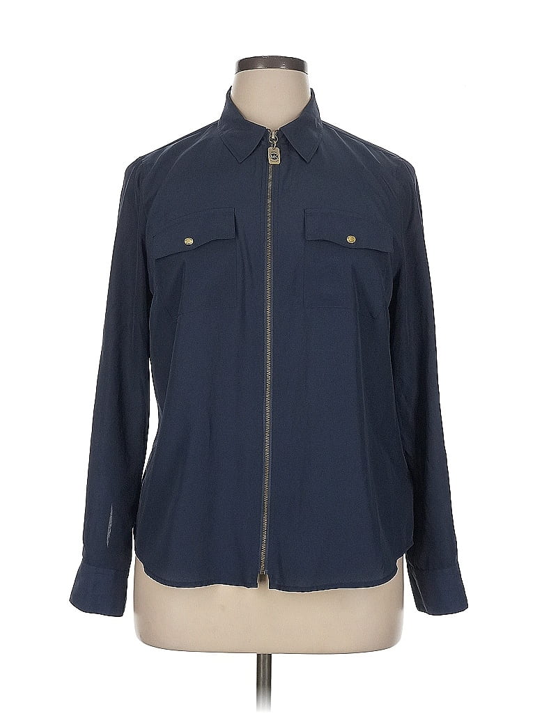 Pre-owned Michael Michael Kors Long Sleeve Blouse In Blue