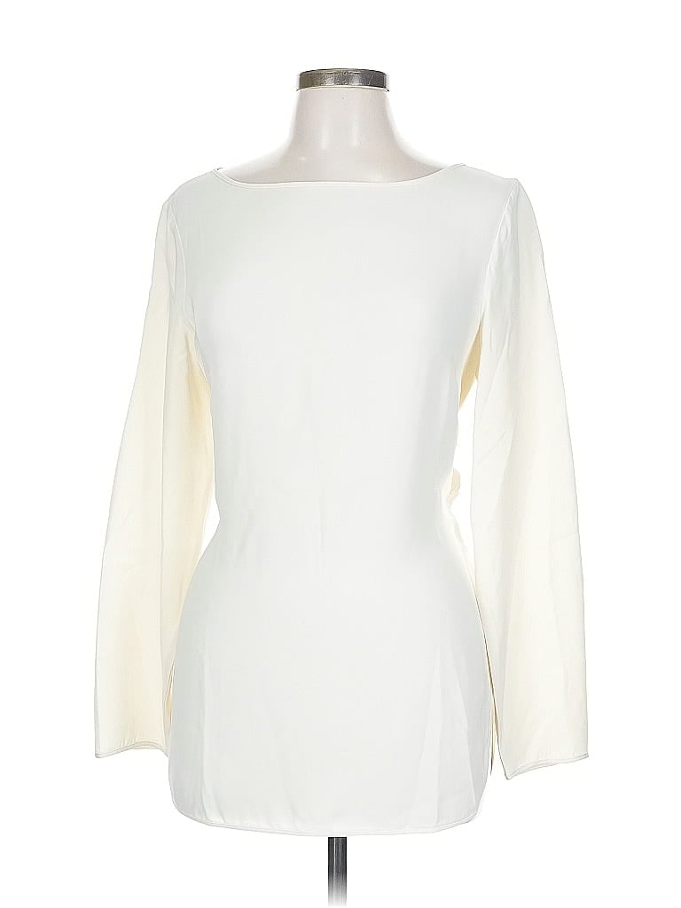 St. John Solid Ivory Long Sleeve Top Size 10 - photo 1