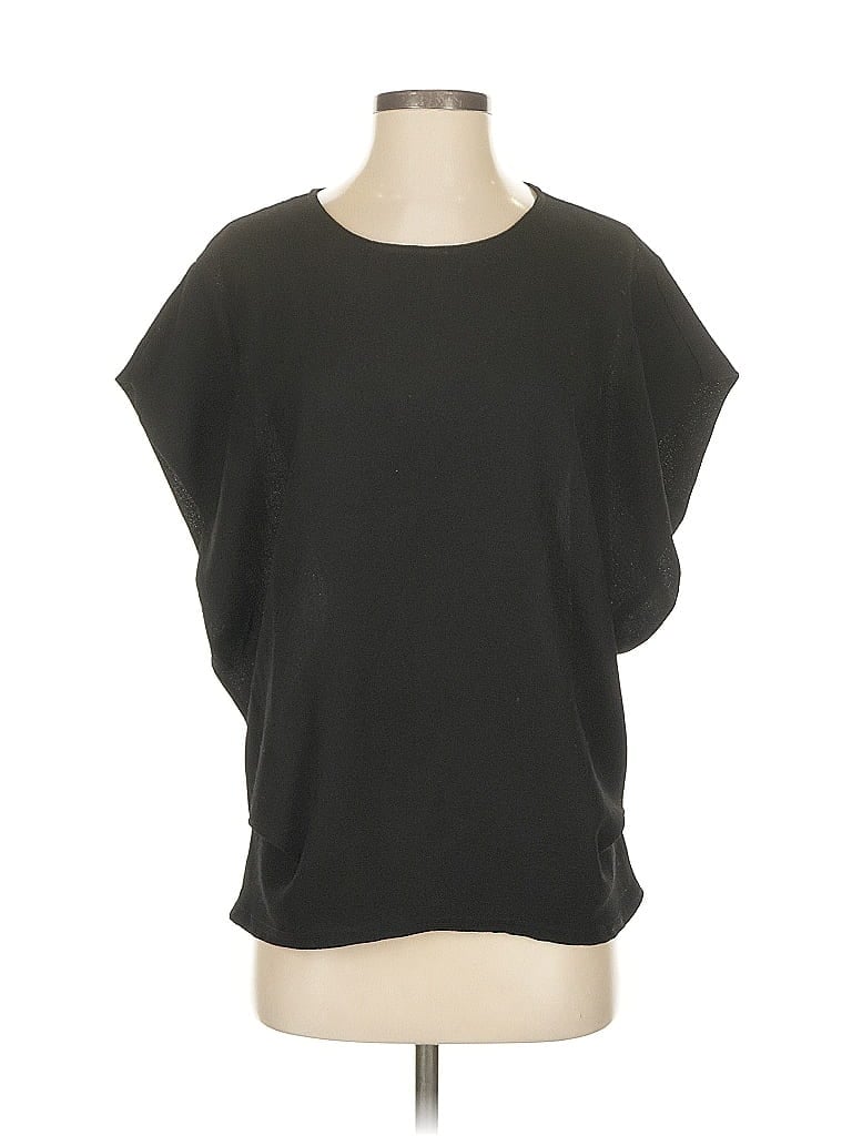 Pre-owned Renvy Short Sleeve Top Black Boatneck Tops