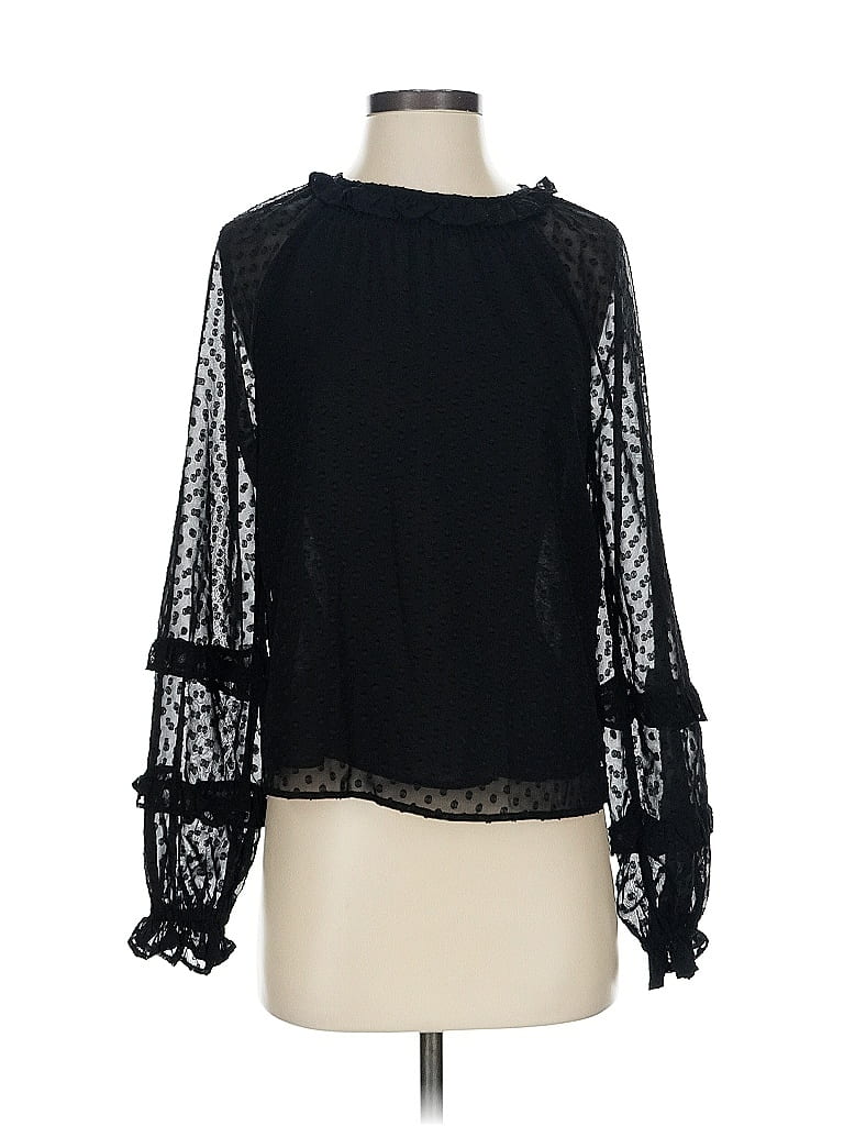 Pre-owned Nautica Long Sleeve Blouse In Black