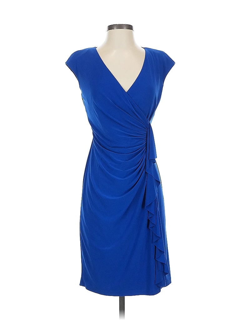 Pre-owned Black Label By Evan Picone Cocktail Dress In Blue
