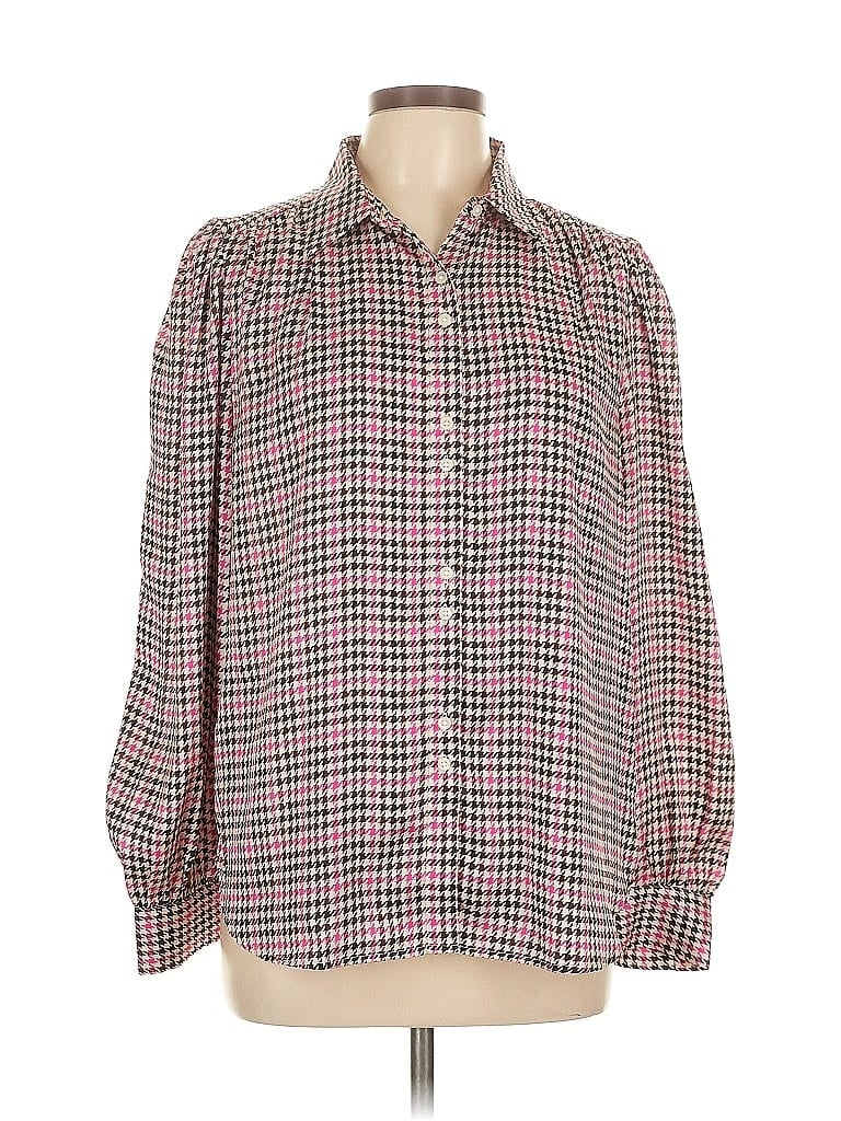 Pre-owned Ann Taylor Long Sleeve Blouse In Pink