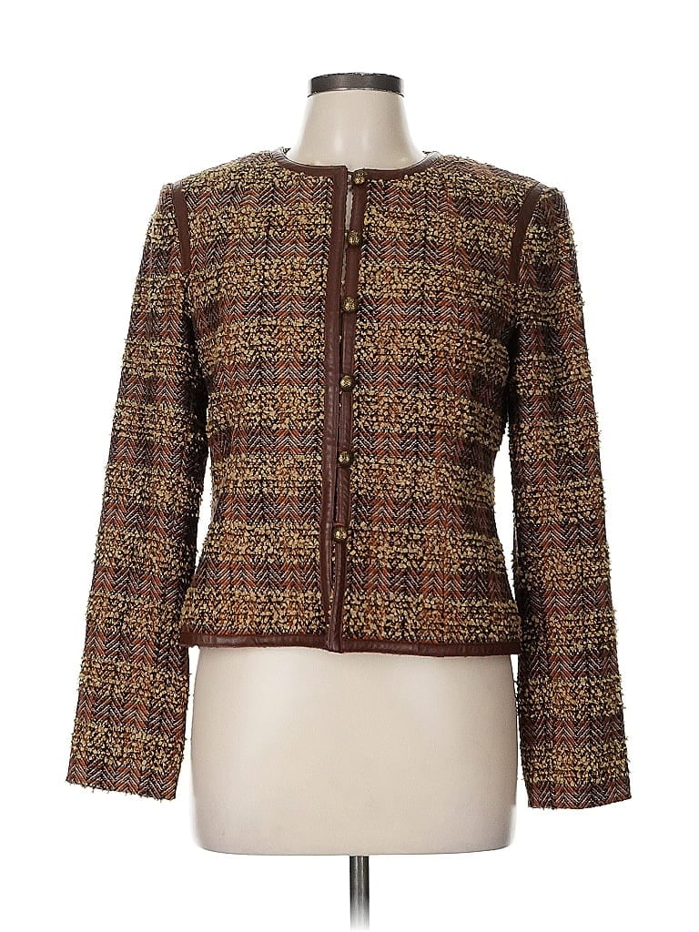 Doncaster Collection Tweed Brown Jacket Size 8 - photo 1