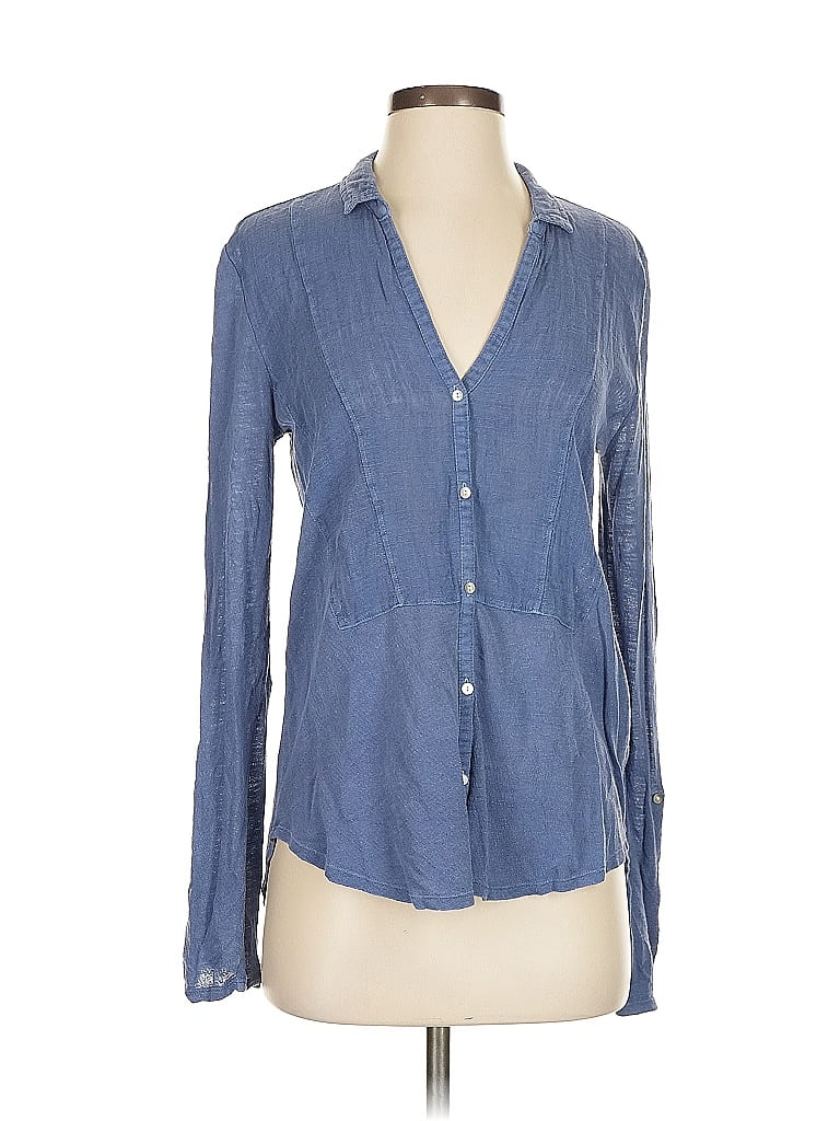 Blouse Bohème Lucky Brand Manches Longues - Bleu - Taille S - Maille Mélangée