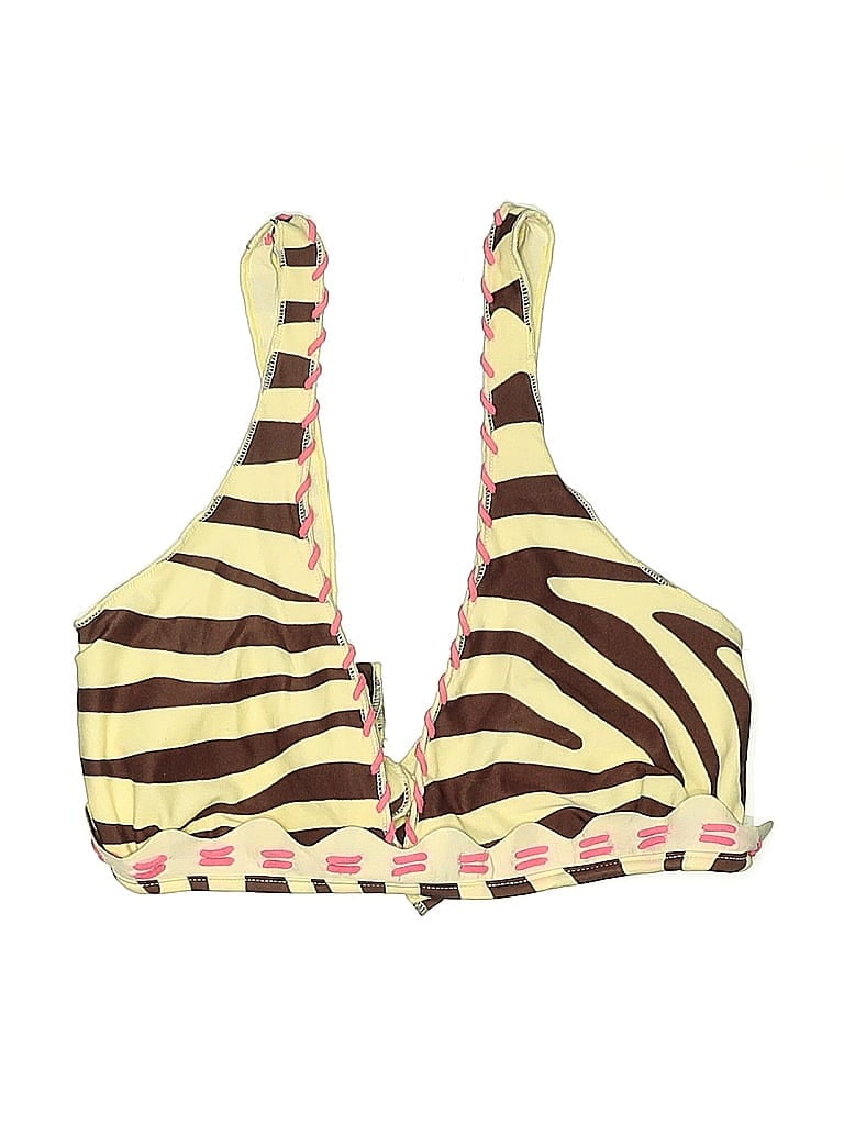 Click to view more detailed imagery on our partner's website Pre-owned Ondademar Swimsuit Top Brown Animal Print Pattern Swimwear