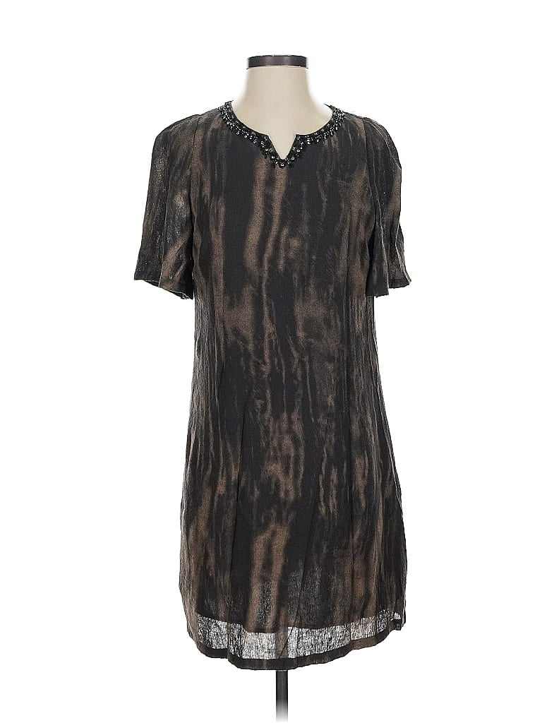 Pre-owned Color Block Casual Dress In Gray