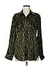 Equipment 100% Silk Print Green Long Sleeve Silk Top Size M - photo 1