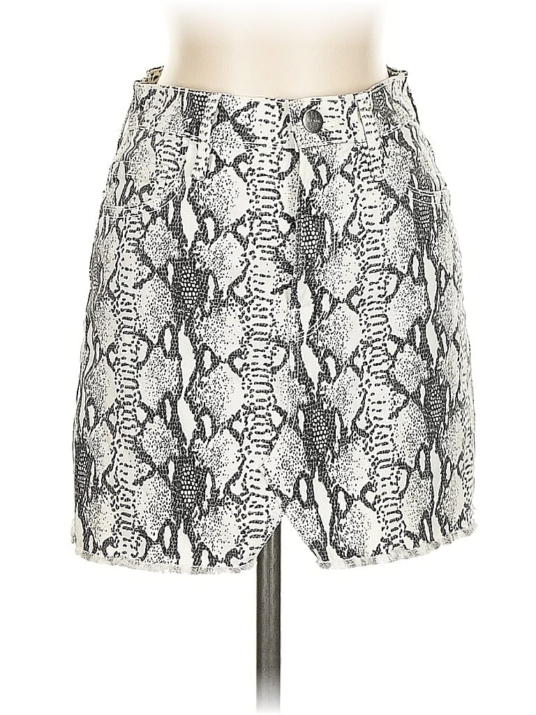 FRAME Denim Silver Gray Faux Leather Skirt Size 2 (estimated) - photo 1