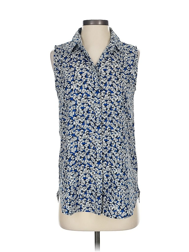 Pre-owned J.crew Factory Store Sleeveless Blouse In Blue