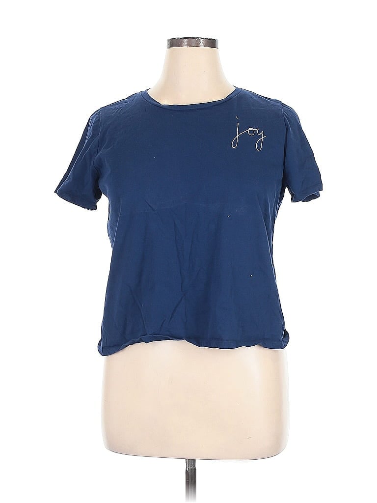 Pre-owned Ella Moss Short Sleeve T-shirt In Blue
