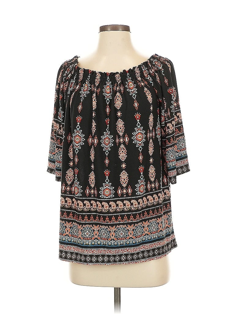 Pre-owned Westport 3/4 Sleeve Blouse In Black