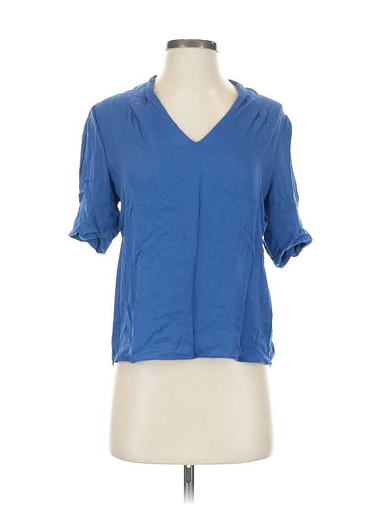 Pre-owned Joie Short Sleeve Blouse In Blue