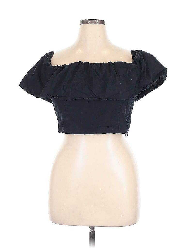 Click to view more detailed imagery on our partner's website Pre-owned Zara Short Sleeve Top Black Strapless Neckline Tops