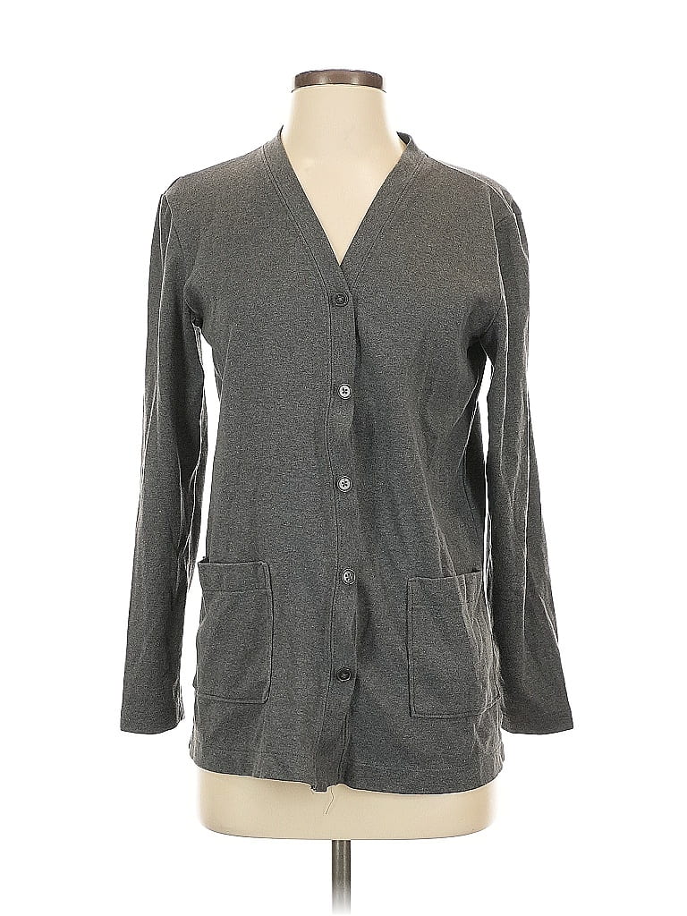 Pre-owned Lands' End Cardigan Sweater In Gray