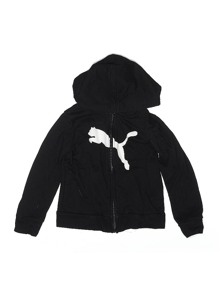 Pre-owned Puma Kids' Zip Up Hoodie In Black