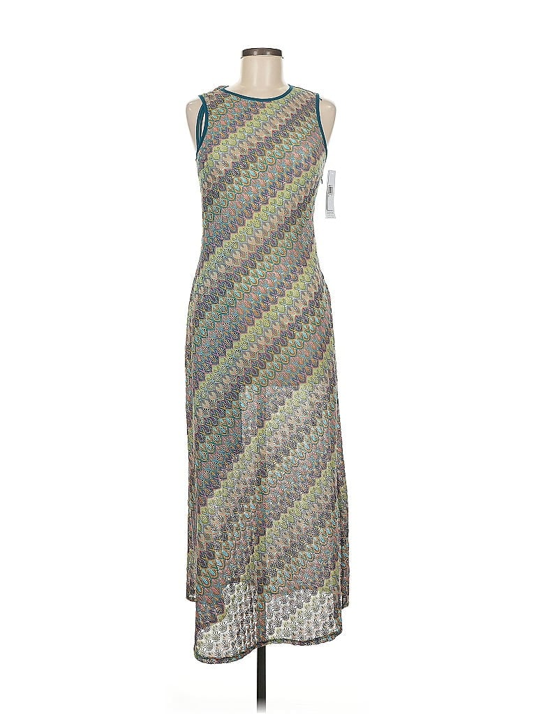Donna Morgan 100% Polyester Graphic Gray Casual Dress Size 6 - photo 1