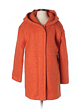 Zara 100% Polyester Solid Orange Coat 