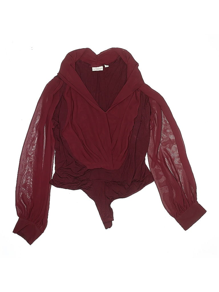 Eva Mendes by New York & Company 100% Polyester Burgundy Bodysuit Size XL - photo 1