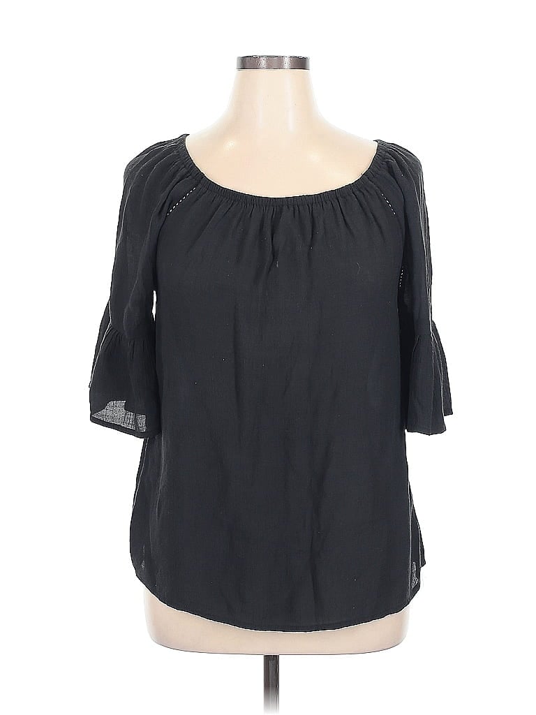 Pre-owned C Established 1946 3/4 Sleeve Blouse In Black