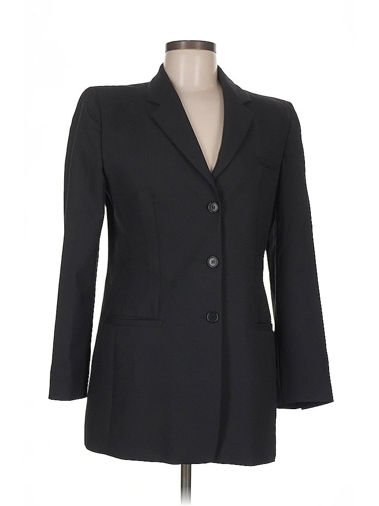Armani Collezioni Solid Black Wool Blazer Size 8 - photo 1