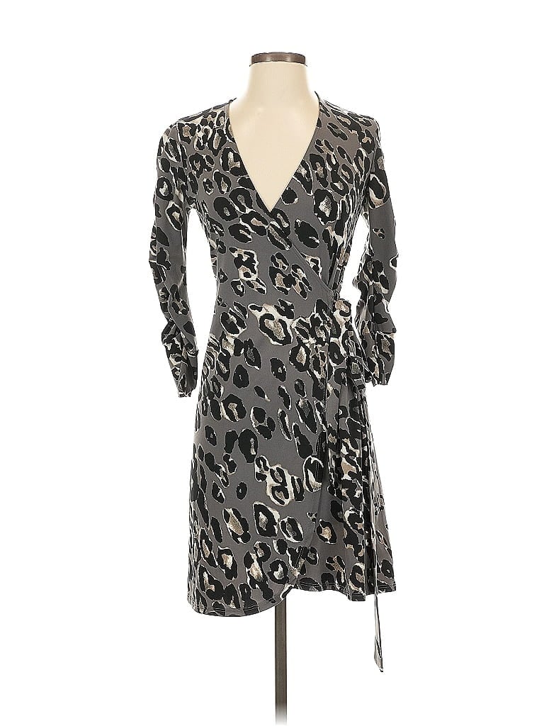 Veronica M. Animal Print Gray Cocktail Dress Size XS - photo 1