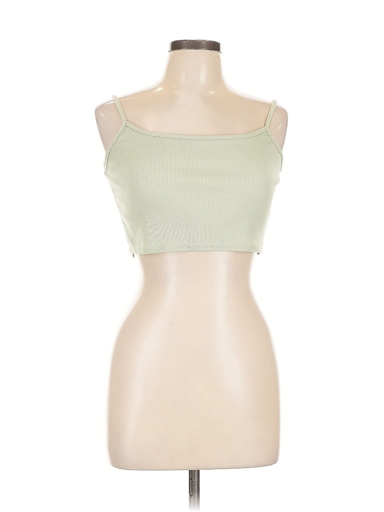 Pre-owned Boohoo Tank Top Green Strapless Neckline Tops