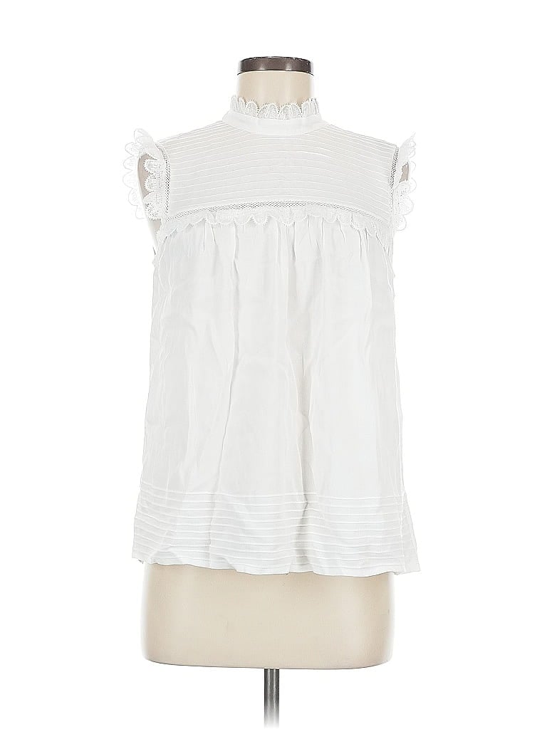 Pre-owned Daniel Rainn Sleeveless Blouse In White