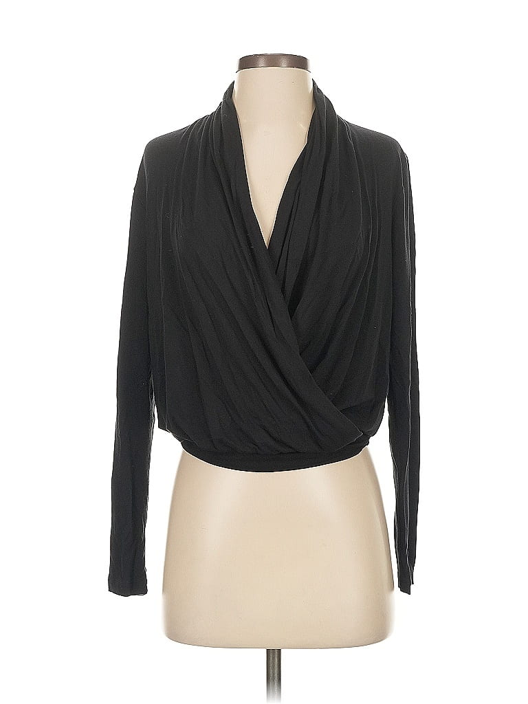 Pre-owned Amour Vert Long Sleeve Blouse In Black