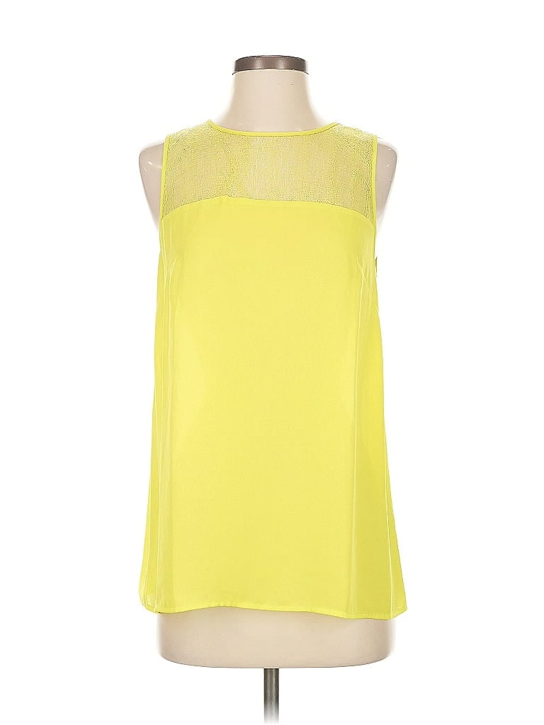 Pre-owned Halogen Sleeveless Blouse In Yellow